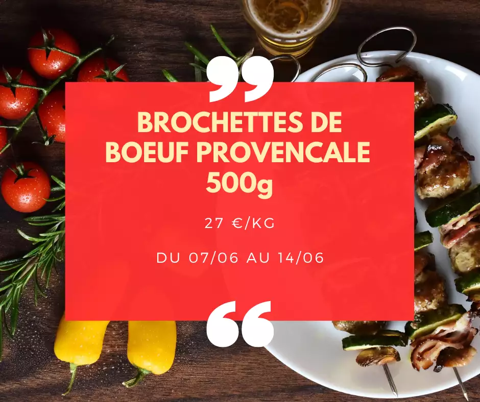 Pièces à Brochettes de bœuf à la provençale - 500g
