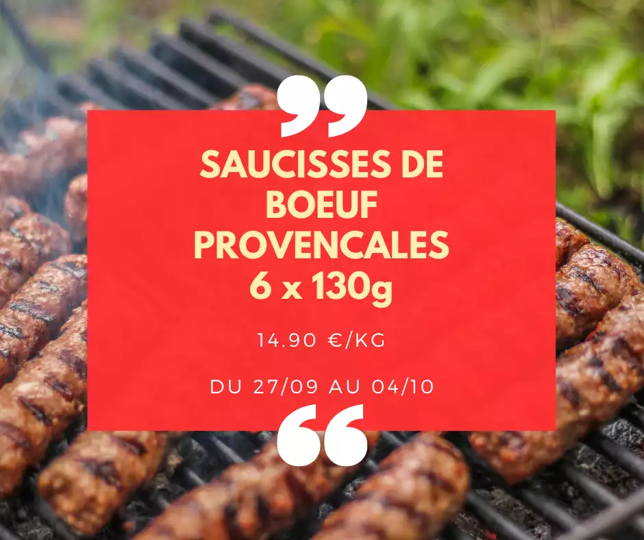 Saucisses de bœuf à la provençale - 6 x 130g