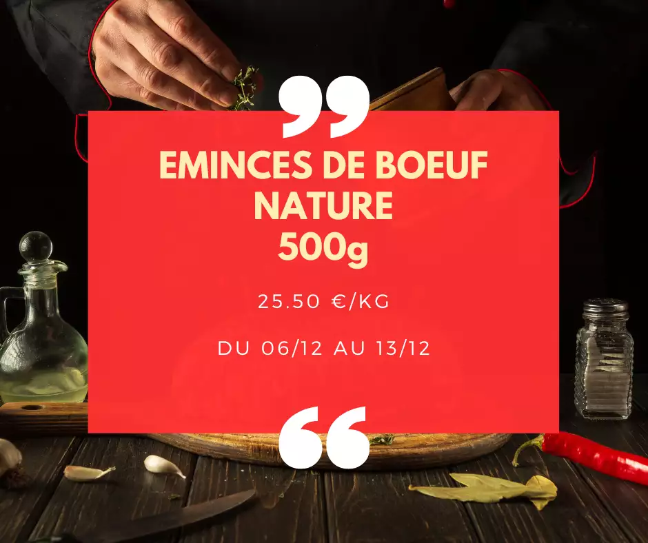 Émincés de bœuf nature - 500g