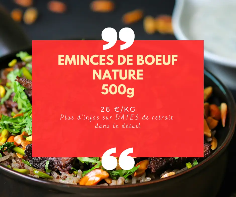Émincés de bœuf nature - 500g