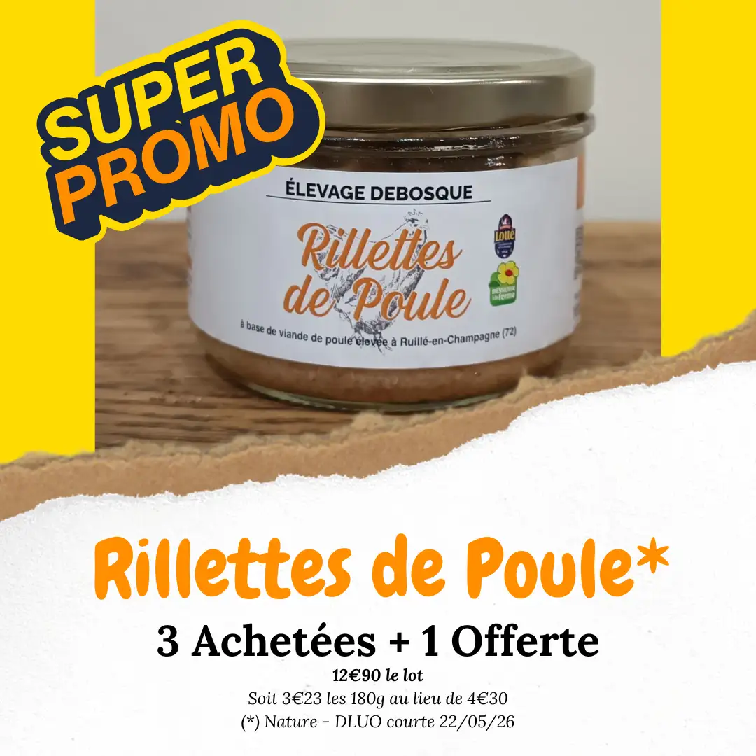 PROMO - Lot Rillettes de Poule Nature