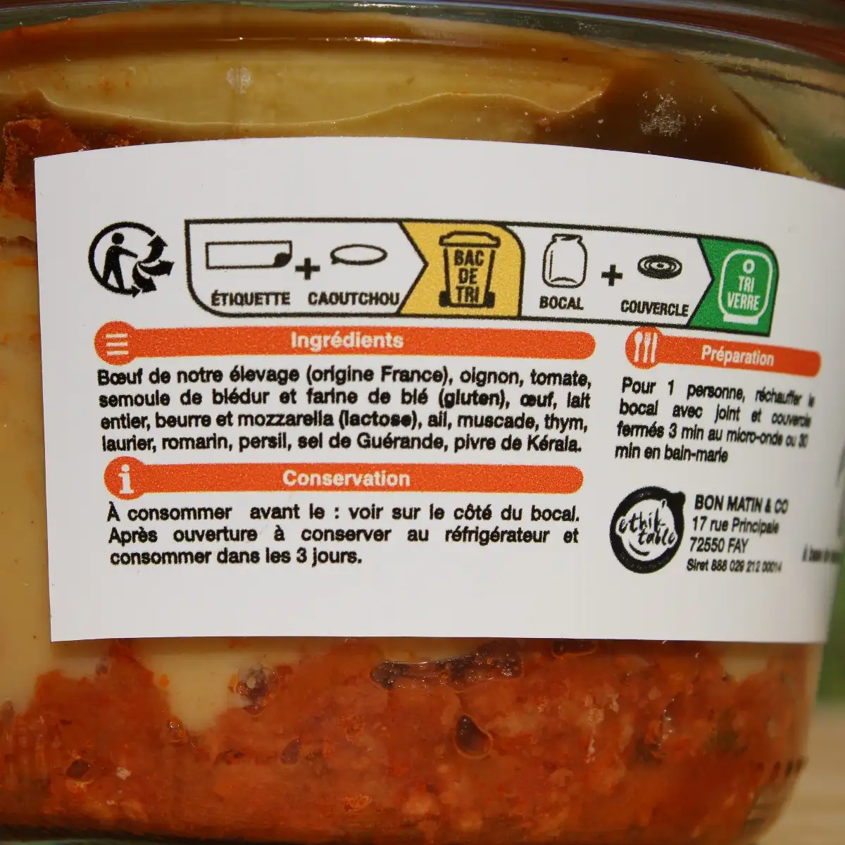 Lasagnes de bœuf - 250g