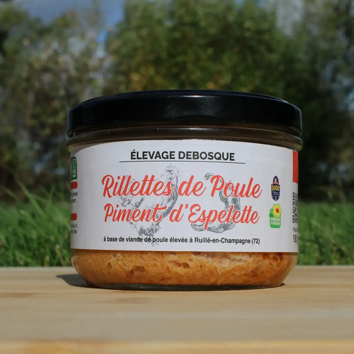 Rillettes de Poule - Piment d'Espelette - 180g