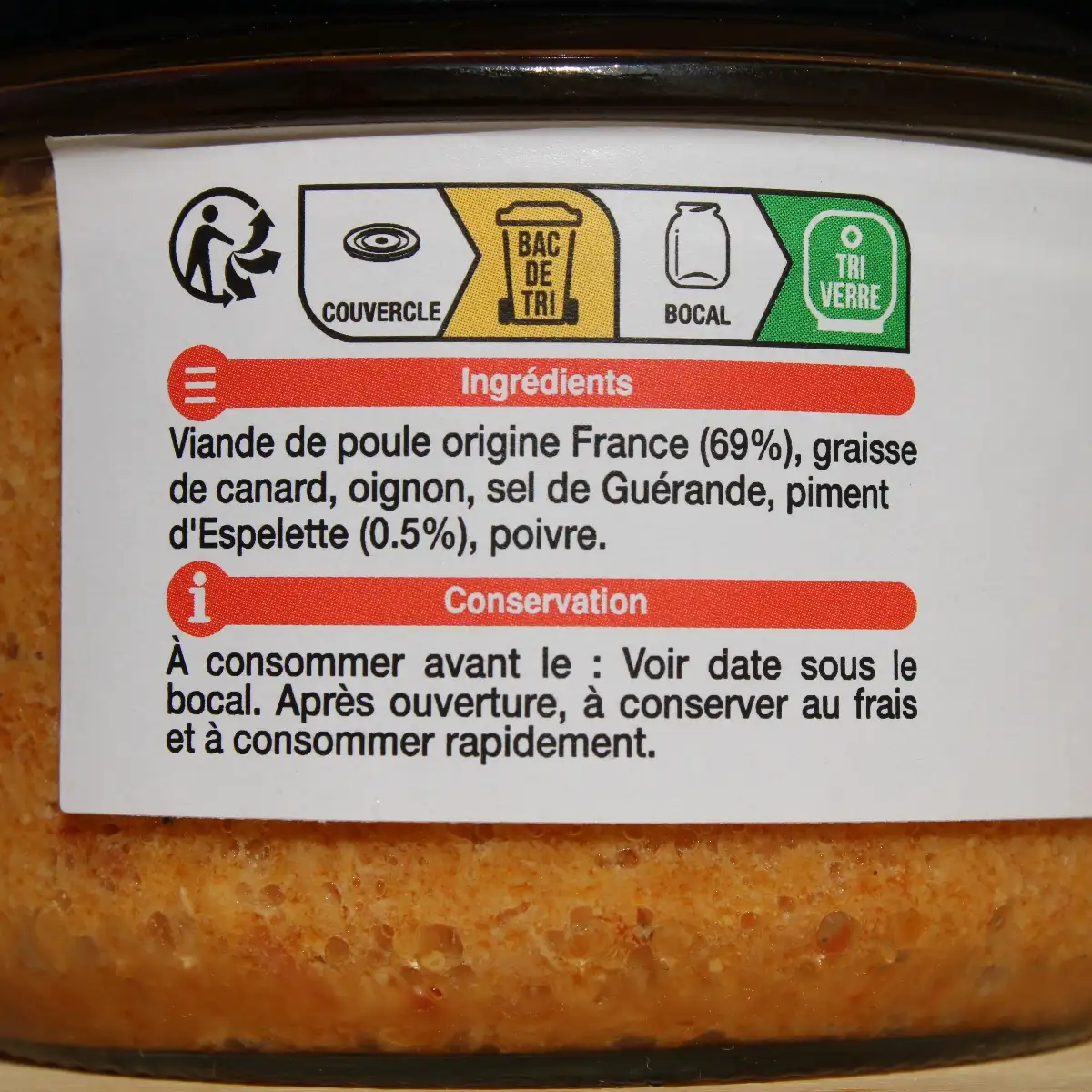 Rillettes de Poule - Piment d'Espelette - 180g